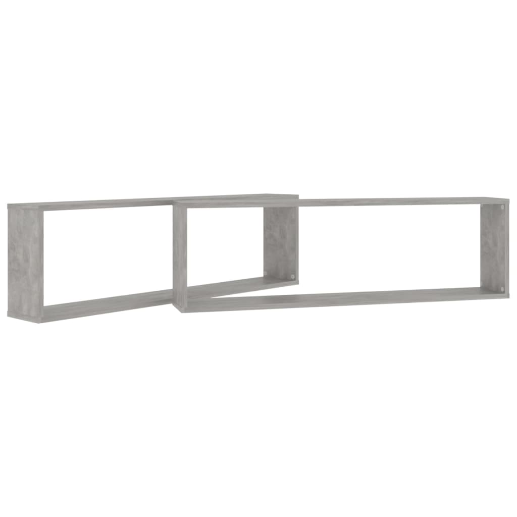 Wall Cube Shelves 2 pcs Concrete Grey 100x15x30 cm Engineered Wood