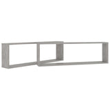 Wall Cube Shelves 2 pcs Concrete Grey 100x15x30 cm Engineered Wood