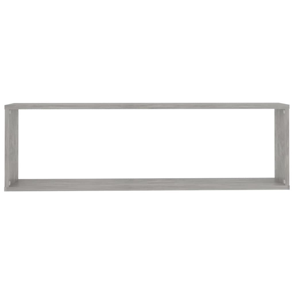 Wall Cube Shelves 2 pcs Concrete Grey 100x15x30 cm Engineered Wood
