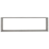 Wall Cube Shelves 2 pcs Concrete Grey 100x15x30 cm Engineered Wood - Close-Up Angle