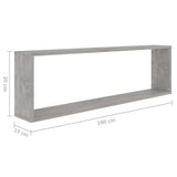 Wall Cube Shelves 2 pcs Concrete Grey 100x15x30 cm Engineered Wood
