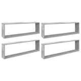 Wall Cube Shelves 4 pcs Concrete Grey 100x15x30 cm Engineered Wood