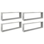 Wall Cube Shelves 4 pcs Concrete Grey 100x15x30 cm