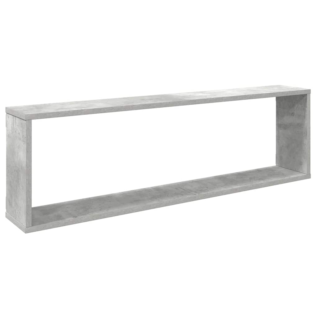 Wall Cube Shelves 4 pcs Concrete Grey 100x15x30 cm Engineered Wood