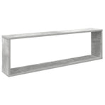 Wall Cube Shelves 4 pcs Concrete Grey 100x15x30 cm