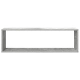 Wall Cube Shelves 4 pcs Concrete Grey 100x15x30 cm Engineered Wood - Rear View