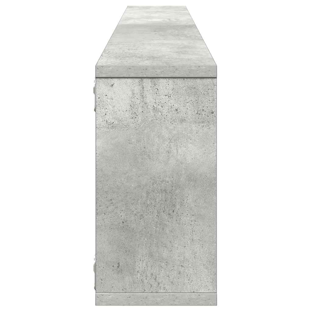 Wall Cube Shelves 4 pcs Concrete Grey 100x15x30 cm Engineered Wood