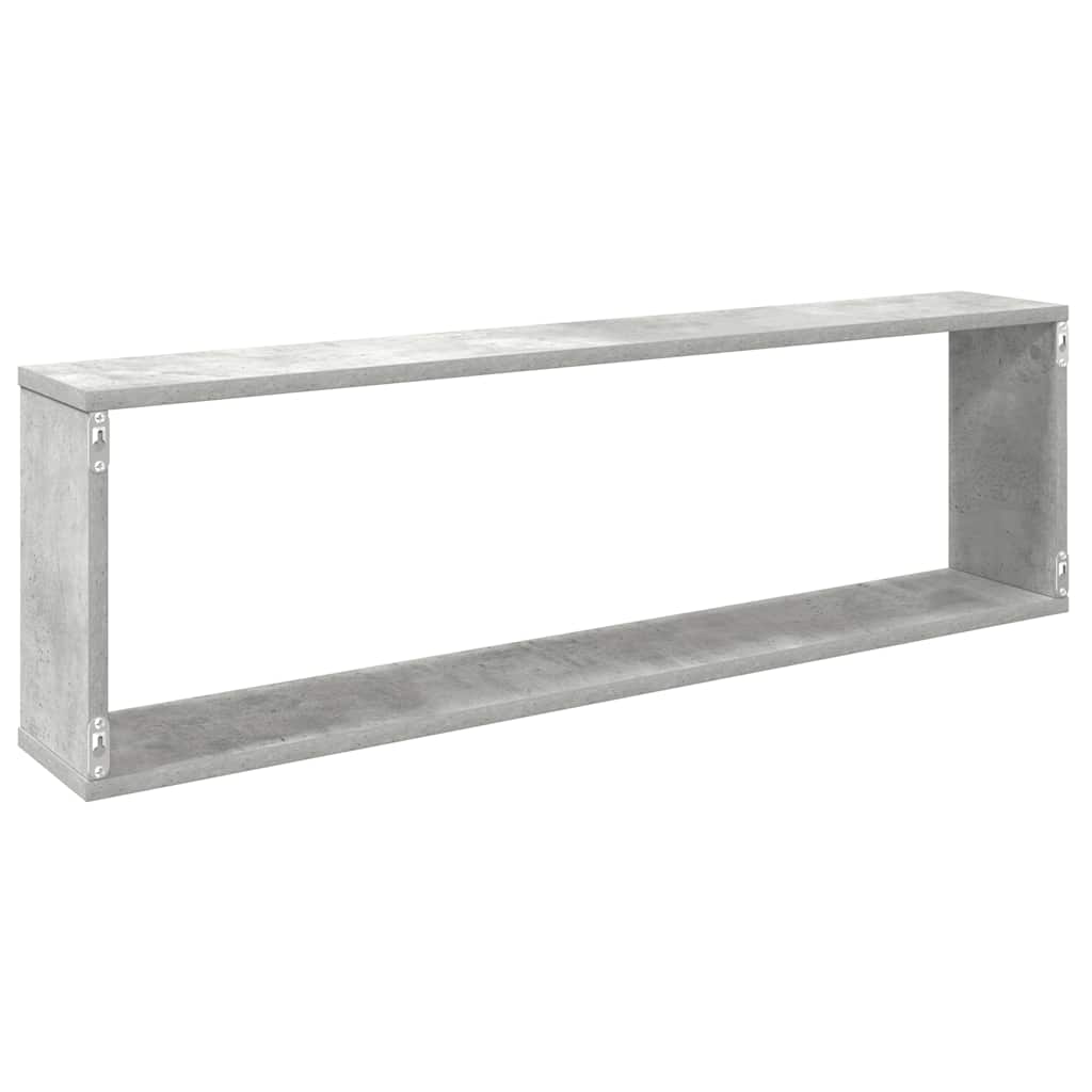 Wall Cube Shelves 4 pcs Concrete Grey 100x15x30 cm Engineered Wood