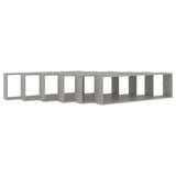Wall Cube Shelves 6 pcs Concrete Grey 100x15x30 cm Engineered Wood - Top-Down View