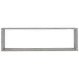 Wall Cube Shelves 6 pcs Concrete Grey 100x15x30 cm Engineered Wood - Close-Up Angle