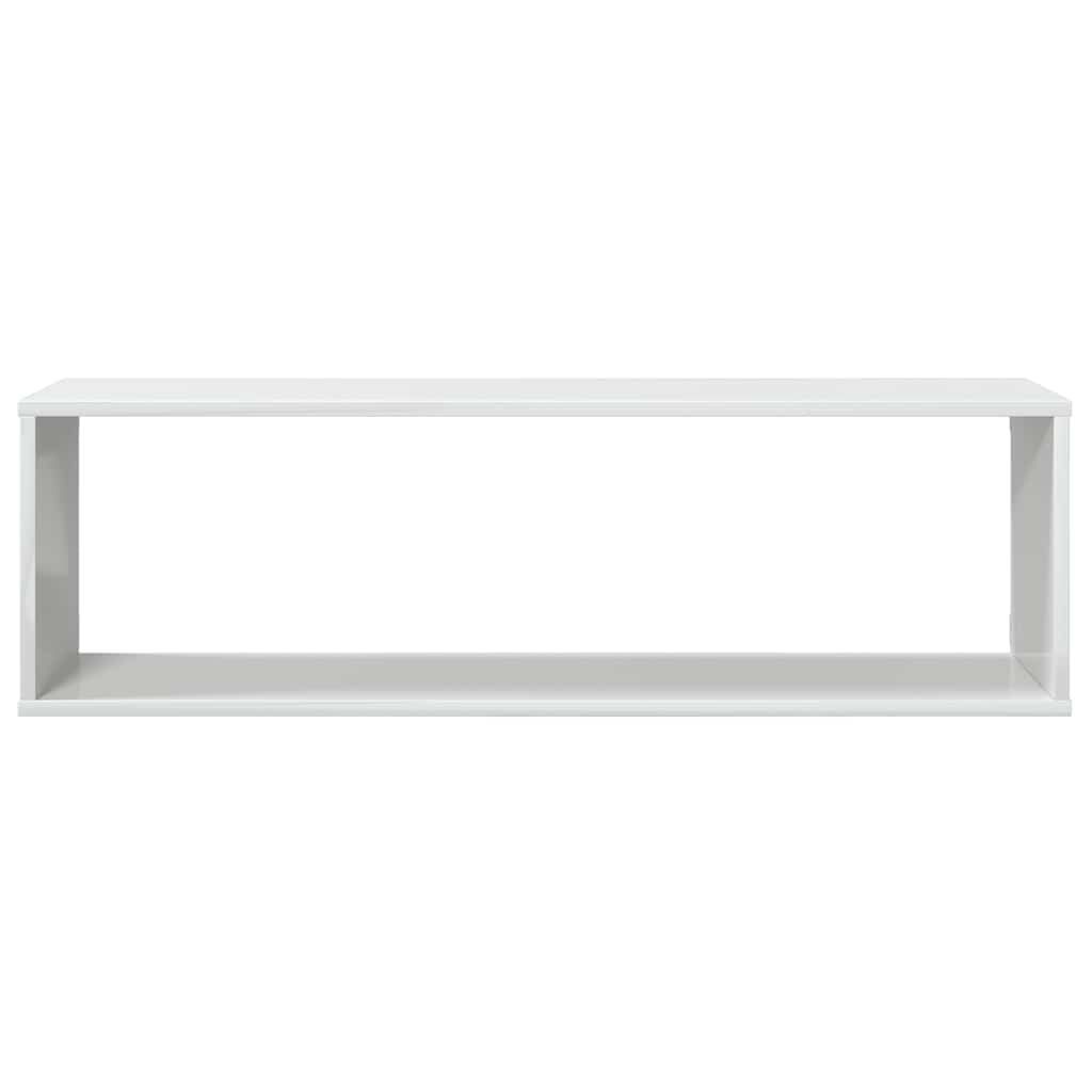 Wall Cube Shelves 4 pcs High Gloss White 100x15x30 cm Engineered Wood