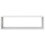 Wall Cube Shelves 4 pcs High Gloss White 100x15x30 cm Engineered Wood - Rear View