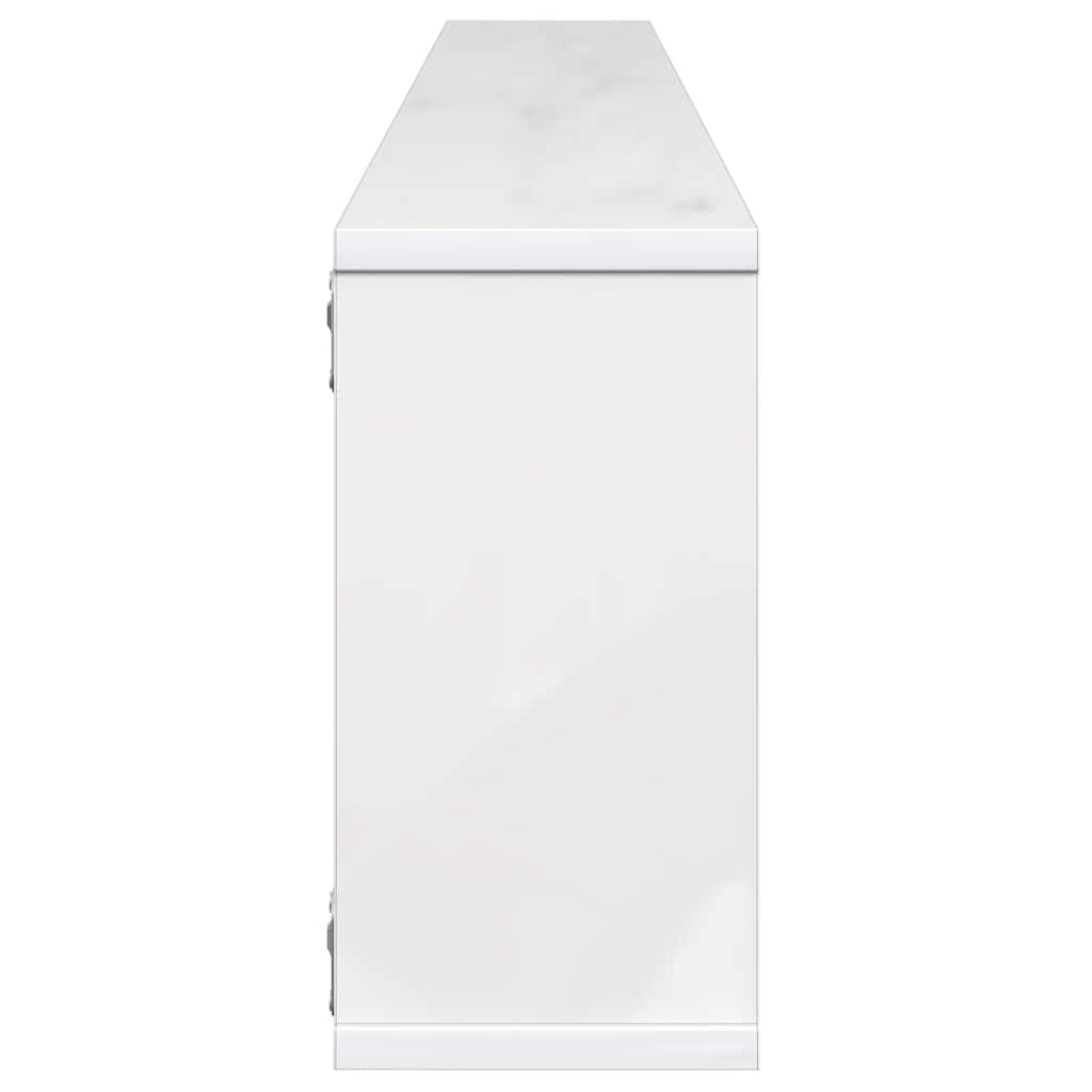 Wall Cube Shelves 4 pcs High Gloss White 100x15x30 cm Engineered Wood