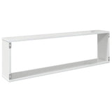 Wall Cube Shelves 4 pcs High Gloss White 100x15x30 cm Engineered Wood - Low Angle