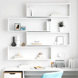 Wall Cube Shelves 4 pcs High Gloss White 100x15x30 cm Engineered Wood