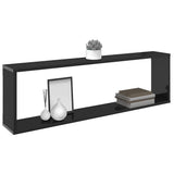Wall Cube Shelves 4 pcs High Gloss Black 100x15x30 cm Engineered Wood - Top-Down View