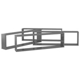 Wall Cube Shelves 4 pcs High Gloss Grey 100x15x30 cm Engineered Wood - Top-Down View