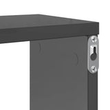 Wall Cube Shelves 6 pcs High Gloss Grey 100x15x30 cm Engineered Wood