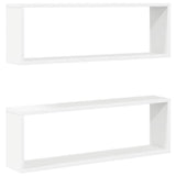 Wall Cube Shelves 2 pcs White 80x15x26.5 cm Engineered Wood