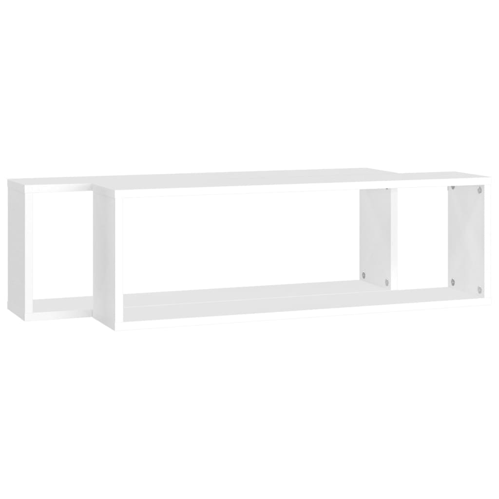 Wall Cube Shelves 2 pcs White 80x15x26.5 cm Engineered Wood
