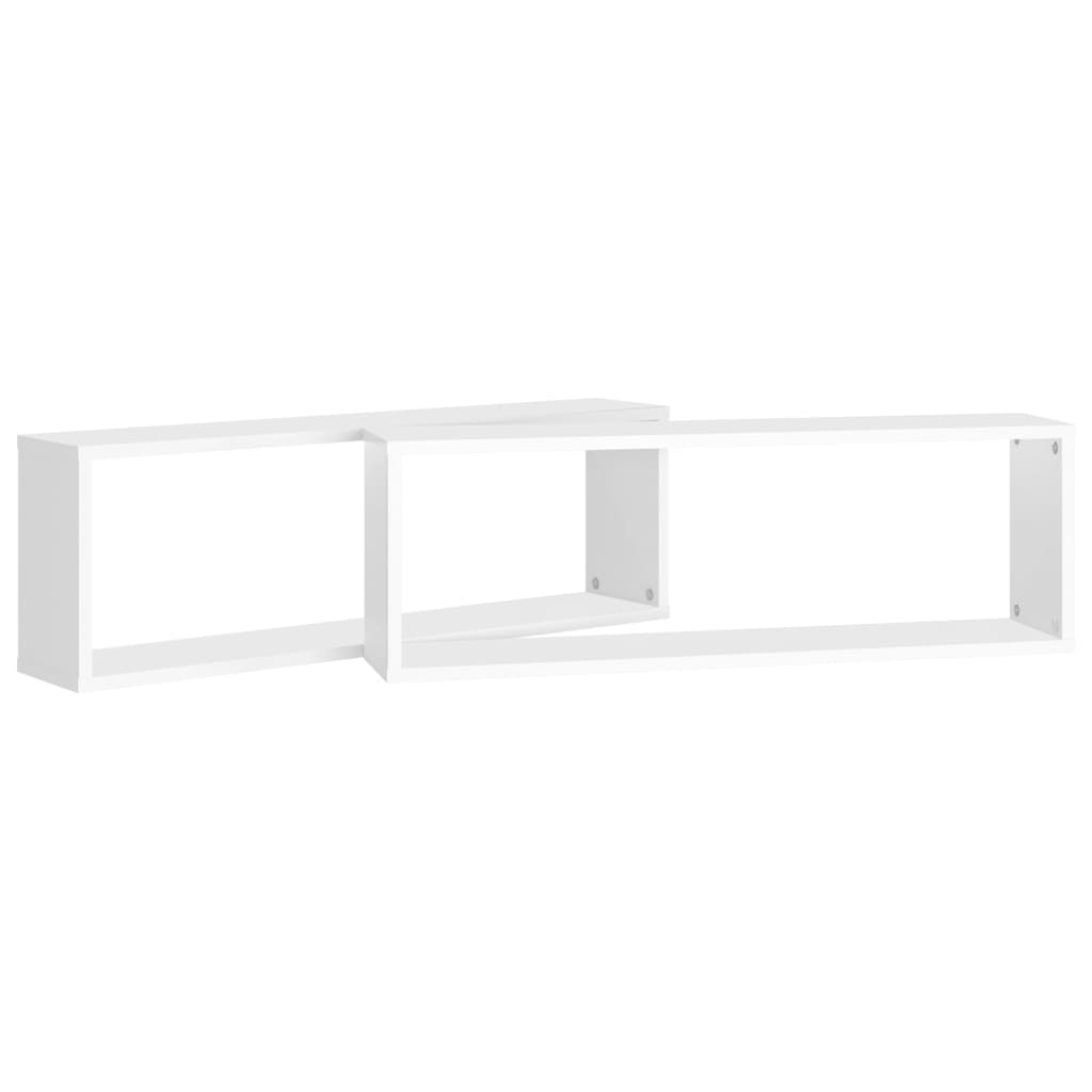 Wall Cube Shelves 2 pcs White 80x15x26.5 cm Engineered Wood