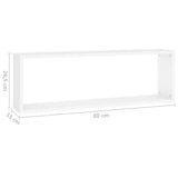 Wall Cube Shelves 2 pcs White 80x15x26.5 cm Engineered Wood