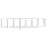 Wall Cube Shelves 4 pcs White 80x15x26.5 cm Engineered Wood - Top-Down View