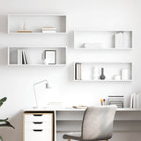 Wall Cube Shelves 4 pcs White 80x15x26.5 cm Engineered Wood