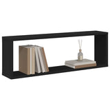 Wall Cube Shelves 2 pcs Black 80x15x26.5 cm Engineered Wood