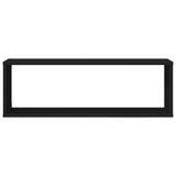 Wall Cube Shelves 4 pcs Black 80x15x26.5 cm Engineered Wood