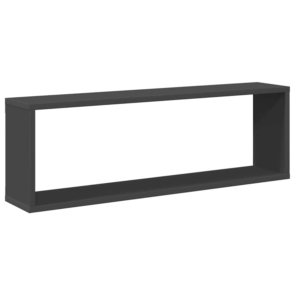 Wall Cube Shelves 2 pcs Grey 80x15x26.5 cm Engineered Wood