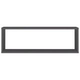 Wall Cube Shelves 2 pcs Grey 80x15x26.5 cm Engineered Wood