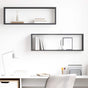 Wall Cube Shelves 2 pcs Grey 80x15x26.5 cm Engineered Wood