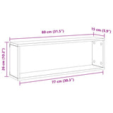 Wall Cube Shelves 6 pcs Grey 80x15x26.5 cm Engineered Wood - Extra Image
