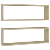 Wall Cube Shelves 2 pcs Sonoma Oak 80x15x26.5 cm Engineered Wood