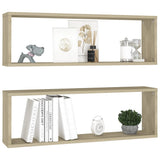 Wall Cube Shelves 2 pcs Sonoma Oak 80x15x26.5 cm Engineered Wood