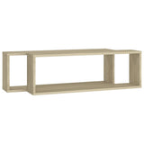 Wall Cube Shelves 2 pcs Sonoma Oak 80x15x26.5 cm Engineered Wood - Top-Down View