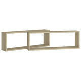 Wall Cube Shelves 2 pcs Sonoma Oak 80x15x26.5 cm Engineered Wood