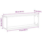 Wall Cube Shelves 2 pcs Sonoma Oak 80x15x26.5 cm Engineered Wood