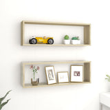 Wall Cube Shelves 2 pcs Sonoma Oak 80x15x26.5 cm Engineered Wood