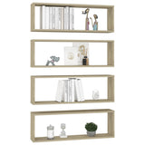 Wall Cube Shelves 4 pcs Sonoma Oak 80x15x26.5 cm Engineered Wood