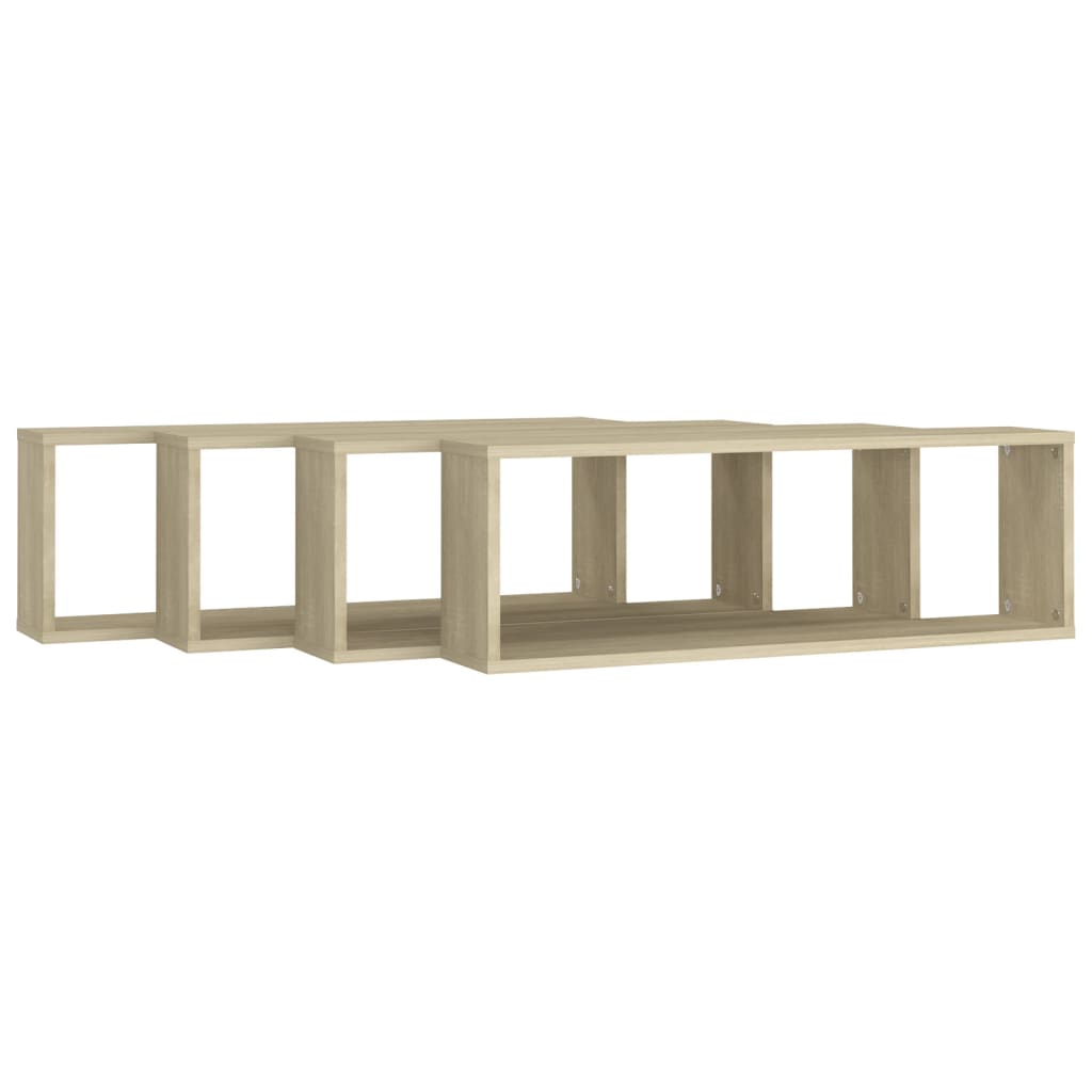 Wall Cube Shelves 4 pcs Sonoma Oak 80x15x26.5 cm Engineered Wood