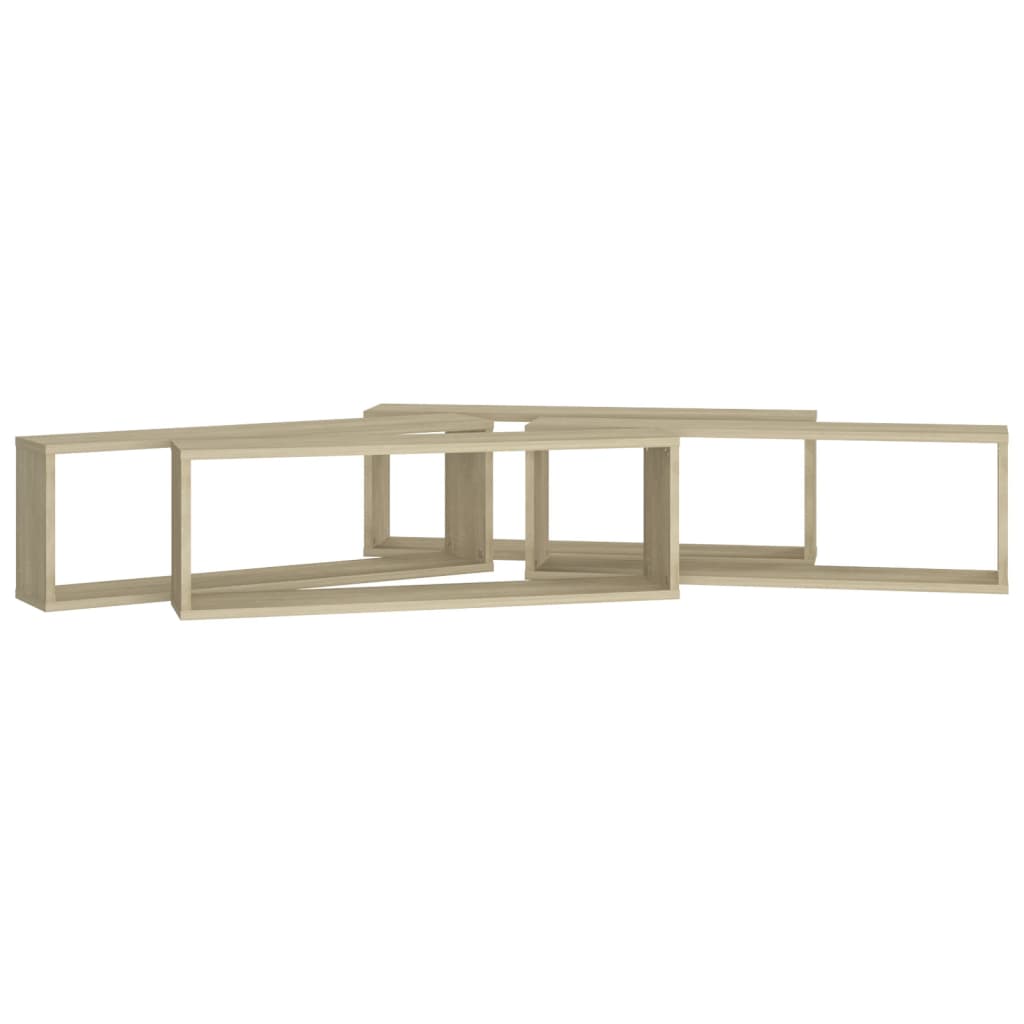 Wall Cube Shelves 4 pcs Sonoma Oak 80x15x26.5 cm Engineered Wood