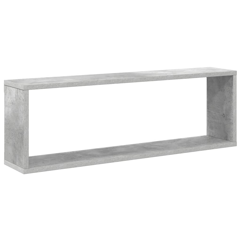 Wall Cube Shelves 2 pcs Concrete Grey 80x15x26.5 cm Engineered Wood