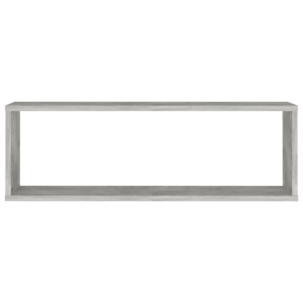 Wall Cube Shelves 2 pcs Concrete Grey 80x15x26.5 cm Engineered Wood