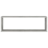 Wall Cube Shelves 2 pcs Concrete Grey 80x15x26.5 cm Engineered Wood - Close-Up Angle