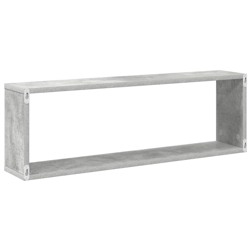 Wall Cube Shelves 2 pcs Concrete Grey 80x15x26.5 cm Engineered Wood
