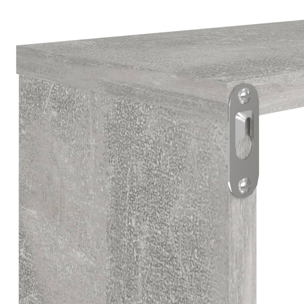 Wall Cube Shelves 2 pcs Concrete Grey 80x15x26.5 cm Engineered Wood