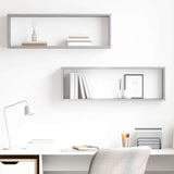 Wall Cube Shelves 2 pcs Concrete Grey 80x15x26.5 cm Engineered Wood