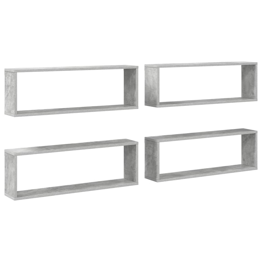 Wall Cube Shelves 4 pcs Concrete Grey 80x15x26.5 cm